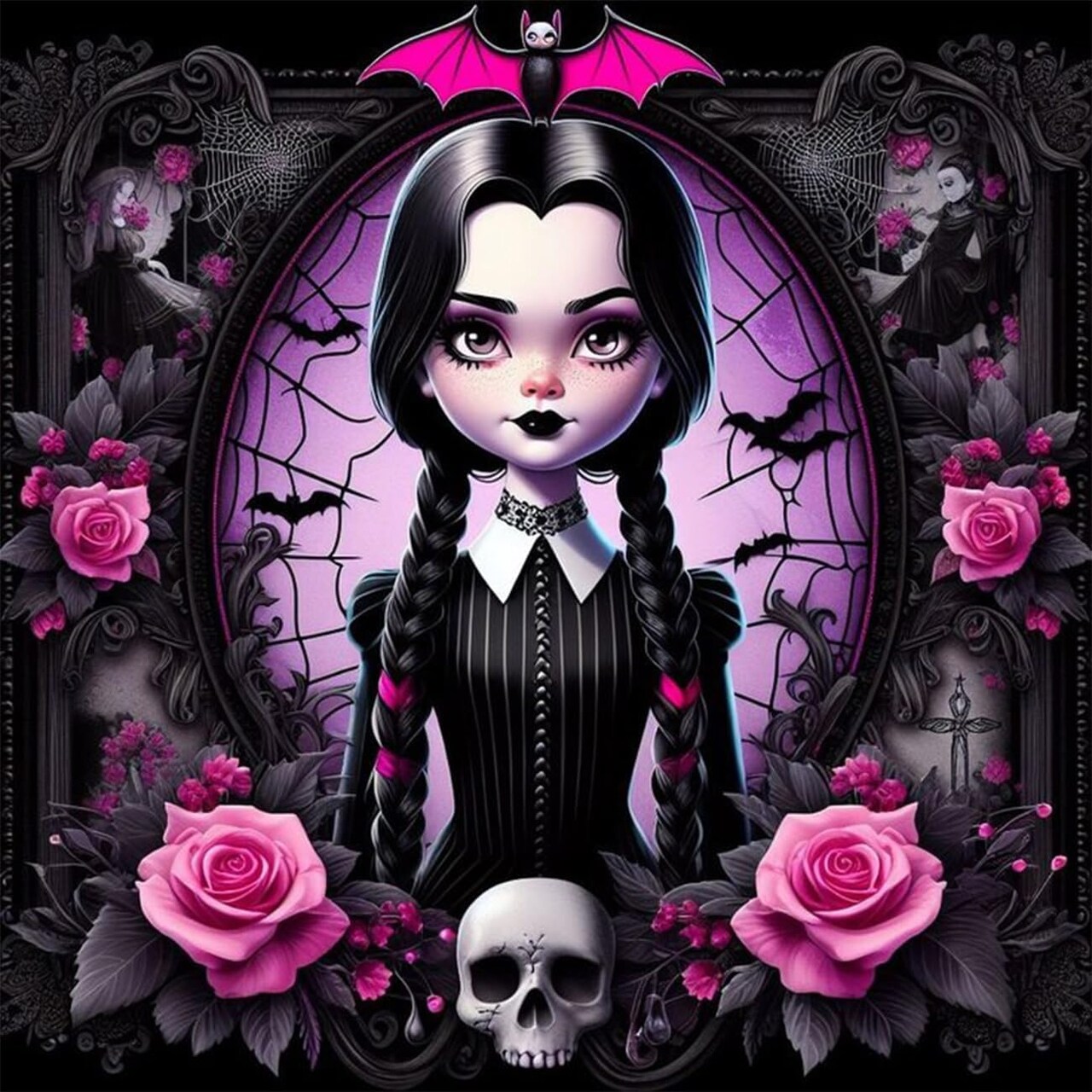 Halloween Cartoon 5D Diamond Painting Kit for Adults – Full Drill DIY Gem Art, Beginner-Friendly 14"x14" – Home Wall Decor & Gift (DD029)